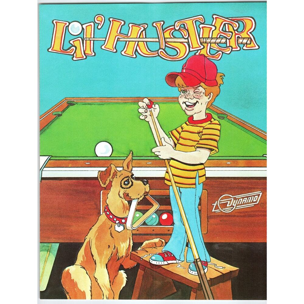 1981 Li'l Hustler Arcade Game Flyer by Dynamo Pool Billiards Vintage